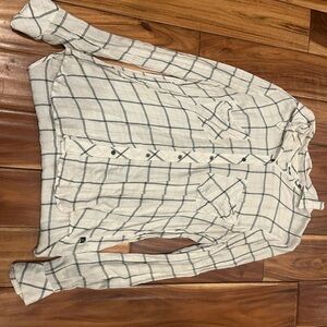 William Rast White Button-Down Plaid Shirt